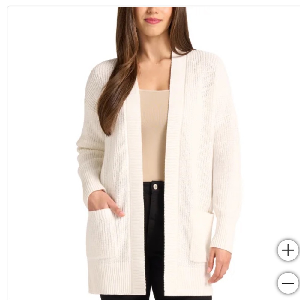 Max & Mia Women's Cotton Cardigan White Size XXL